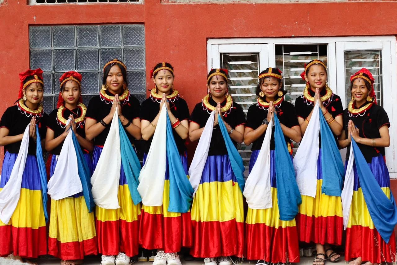 Nirmal Secondary School students and campus